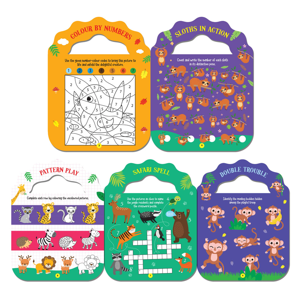 Dreamland Publications Jungle- Let's Carry-Along Activity, Colouring Book for Kids Age 3 -8 years (My Very Cute Activities Series) - Distacart
