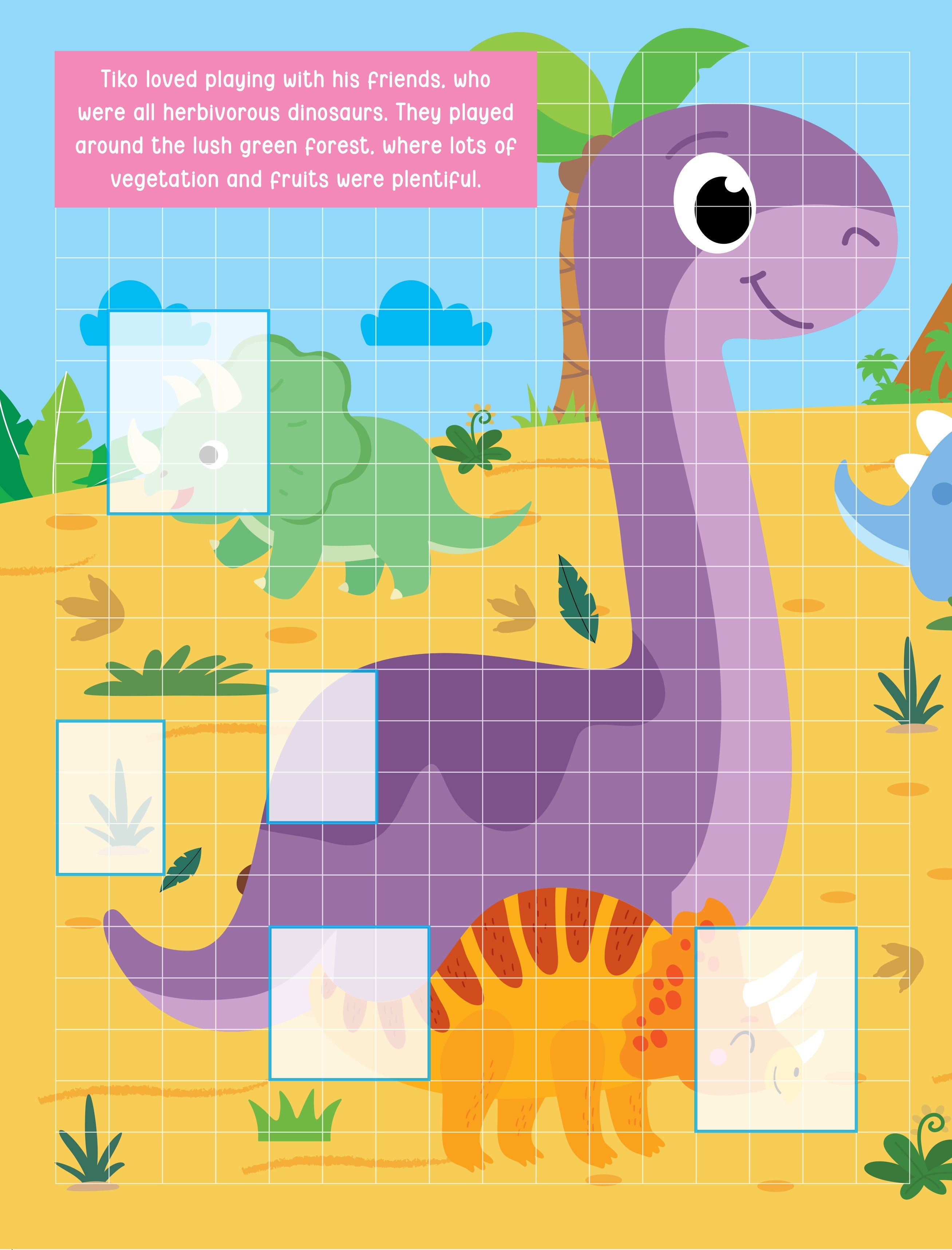 Dreamland Publications Pixel Sticker Activity Book: Tiko and The Lost T-Rex – Over 1,400 Stickers for Kids Age 4+ | Dinosaur Adventure with Pixel Art - Distacart