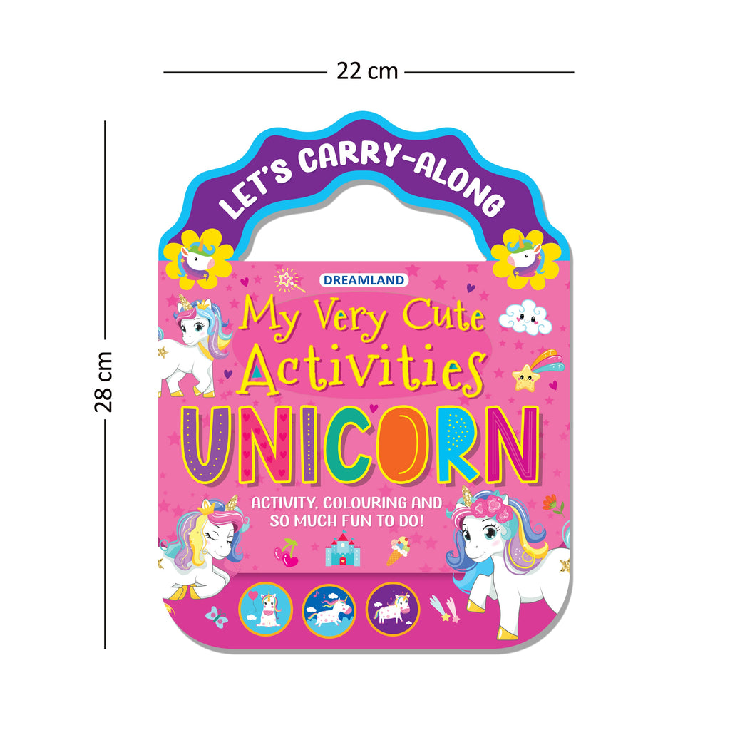 Dreamland Publications Unicorn- Let's Carry-Along Activity, Colouring Book for Kids Age 3 -8 years (My Very Cute Activities Series) - Distacart
