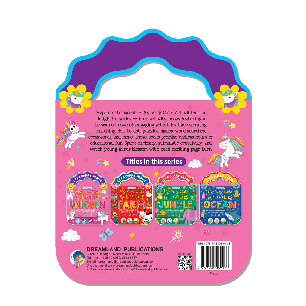 Dreamland Publications Unicorn- Let's Carry-Along Activity, Colouring Book for Kids Age 3 -8 years (My Very Cute Activities Series) - Distacart