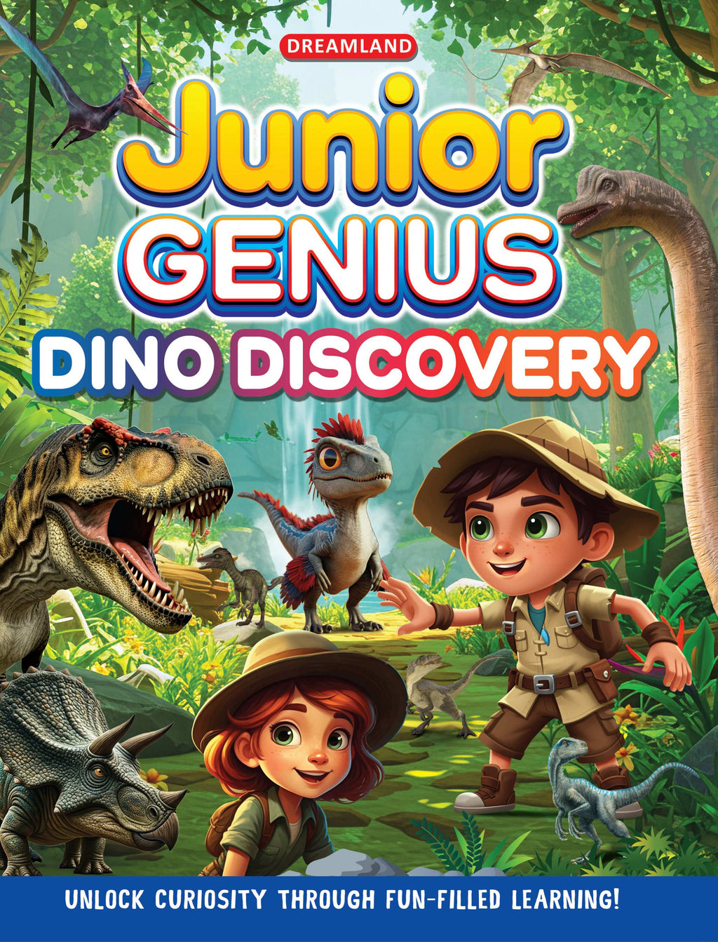 Dreamland Publications Junior Genius: Dino Discovery – A Fun-Filled Learning Book for Kids Age 7+ | Explore the World of Dinosaurs with Facts, Games, Puzzles - Distacart