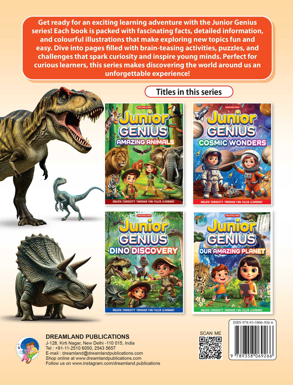 Dreamland Publications Junior Genius: Dino Discovery – A Fun-Filled Learning Book for Kids Age 7+ | Explore the World of Dinosaurs with Facts, Games, Puzzles - Distacart