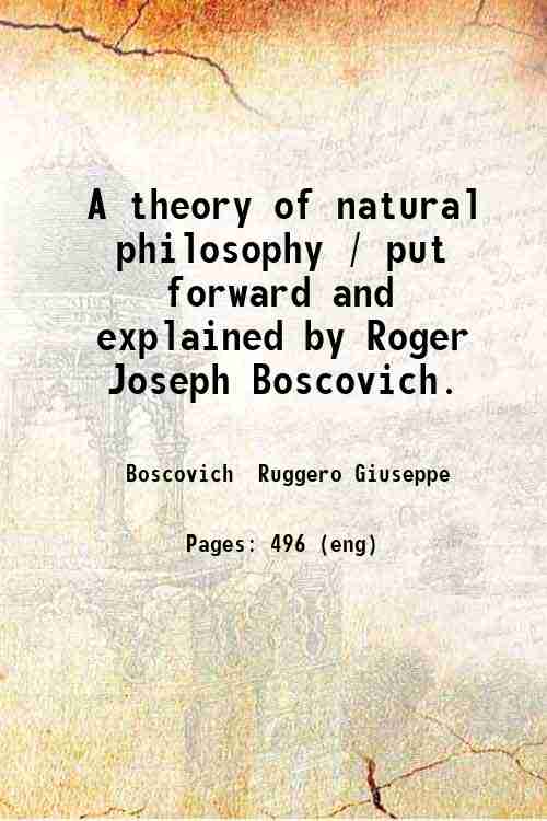 A theory of natural philosophy - Gyan Books - Distacart