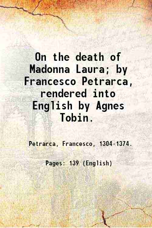 On the death of Madonna Laura - Gyan Books - Distacart