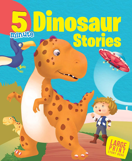 5 Minute Dinosaur Stories : Large Print - Om Books