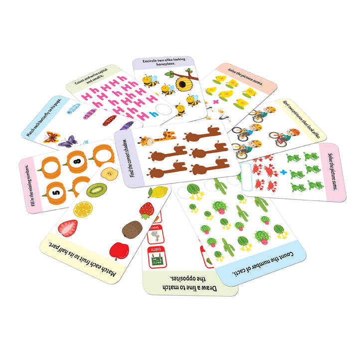 Dreamland Publications Flash Cards Activity - 30 Double Sided Wipe Clean Flash Cards for Kids (With Free Pen) - Distacart
