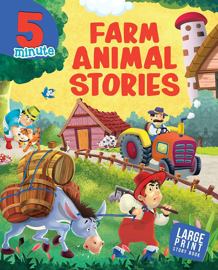 5 Minute Farm Animals : Large Print - Om Books