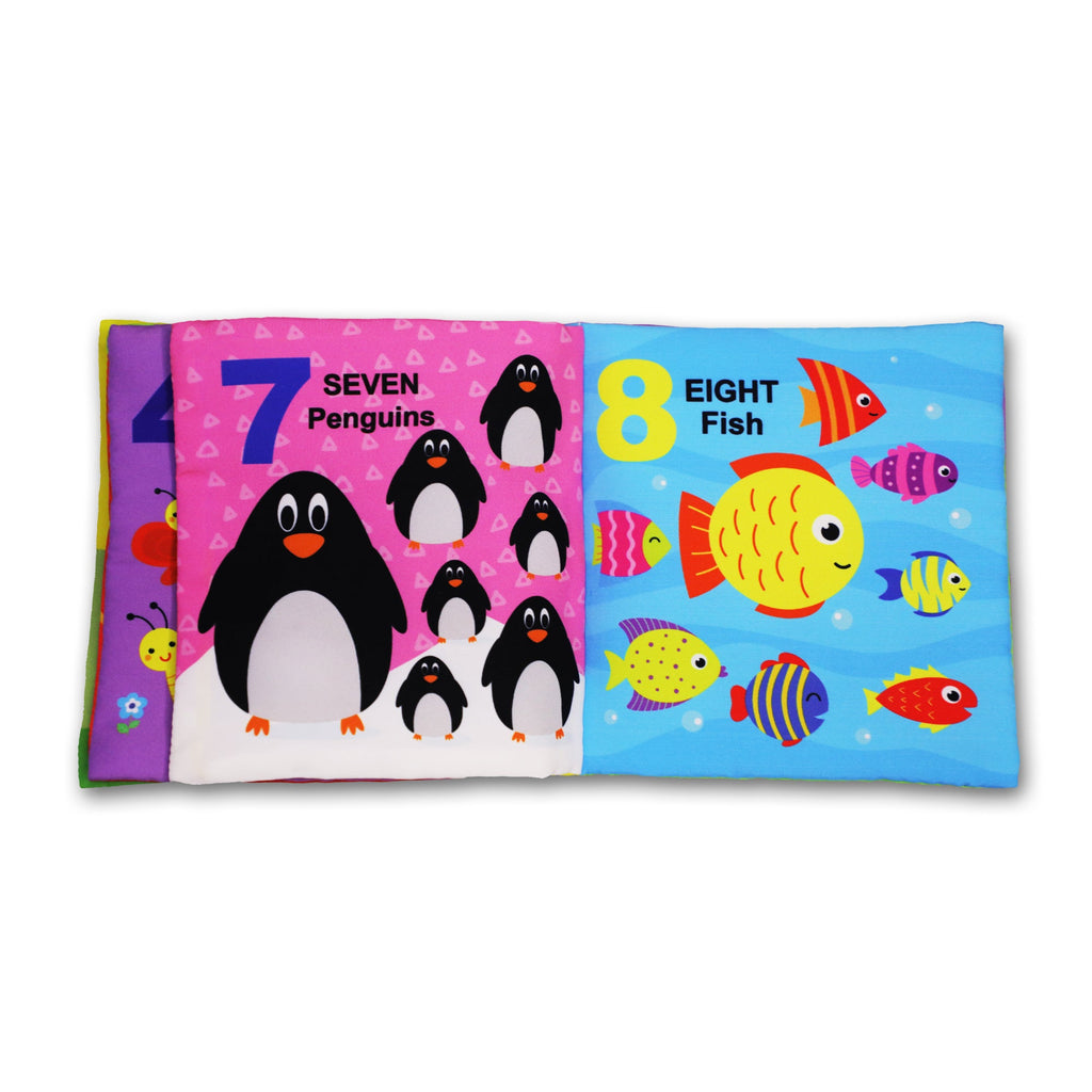 Dreamland Publications Baby My First Cloth Book 123 with Squeaker and Crinkle Paper, Non-Toxic Early Educational Toy for Toddler, Infants - Distacart
