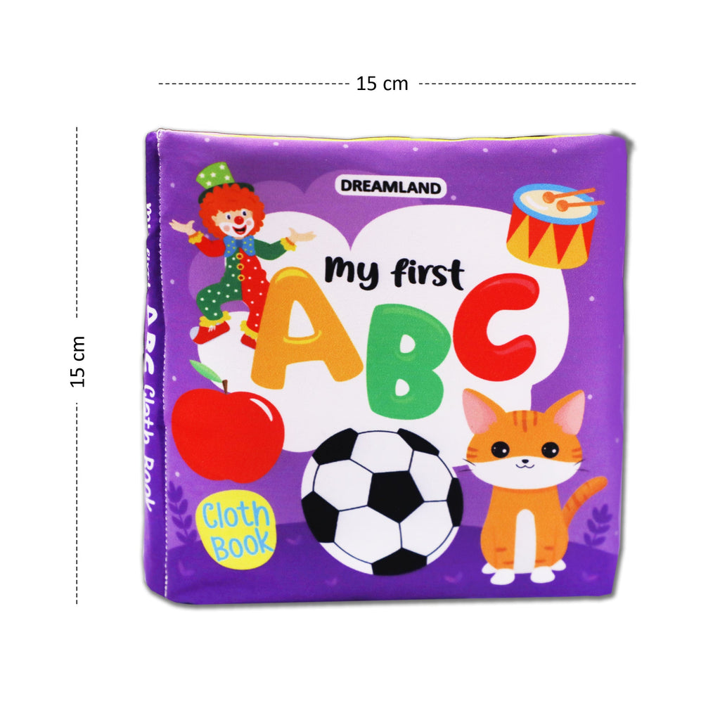 Dreamland Publications Baby My First Cloth Book ABC with Squeaker and Crinkle Paper, Non-Toxic Early Educational Toy for Toddler, Infants - Distacart