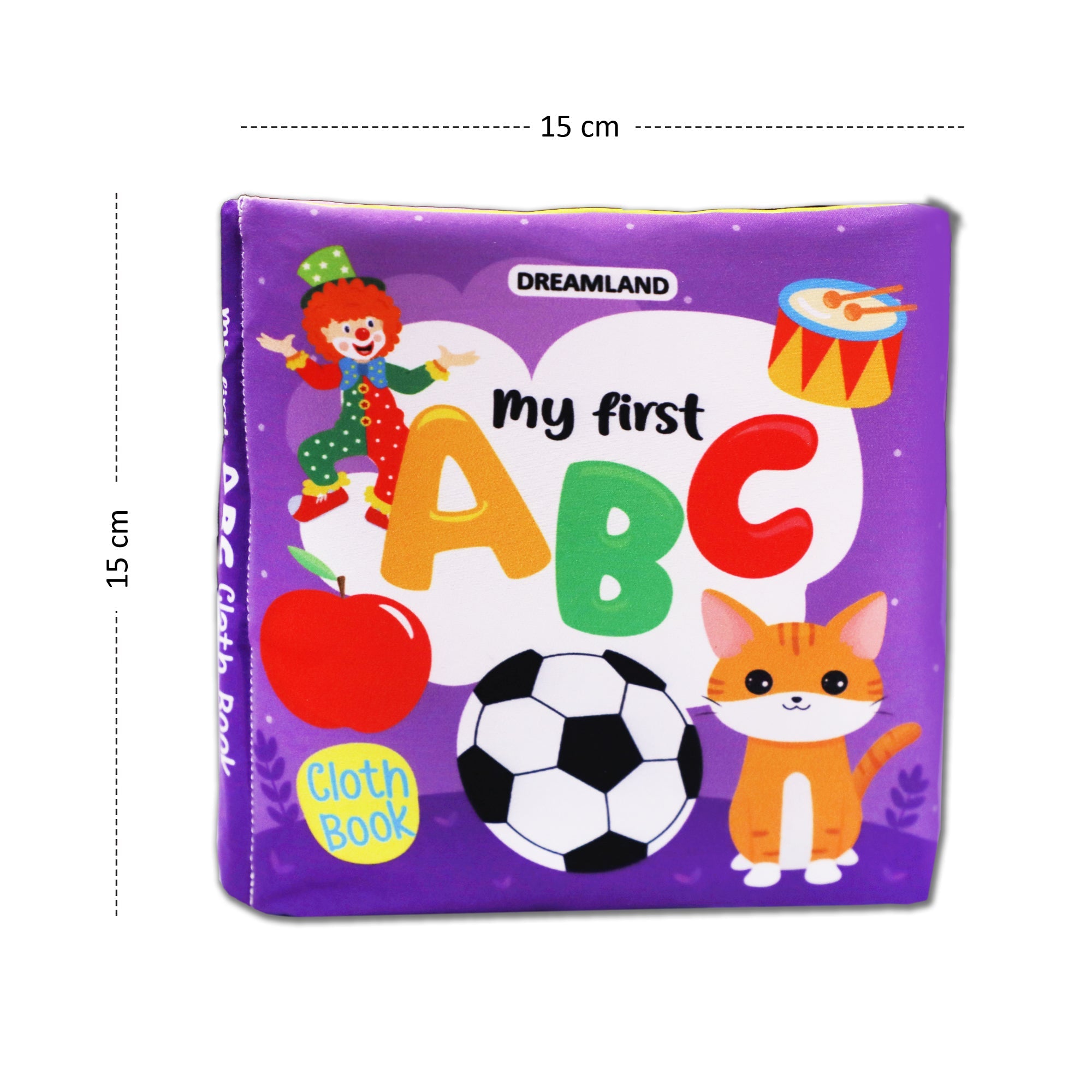 Dreamland Publications Baby My First Cloth Book ABC with Squeaker and Crinkle Paper, Non-Toxic Early Educational Toy for Toddler, Infants - Distacart