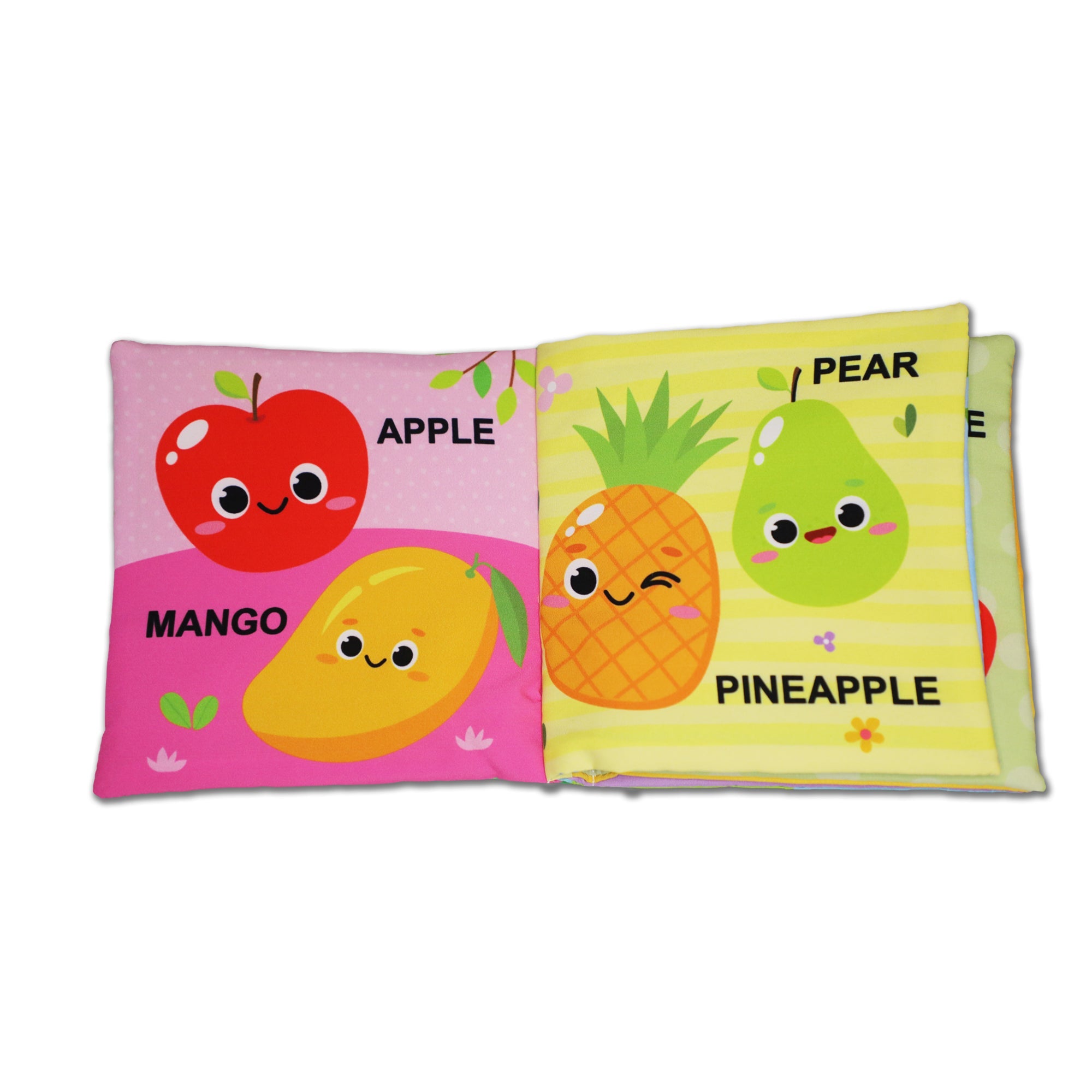 Dreamland Publications Baby My First Cloth Book Fruit and Vegetables with Squeaker and Crinkle Paper, Non-Toxic Early Educational Toy for Toddler, Infants - Distacart
