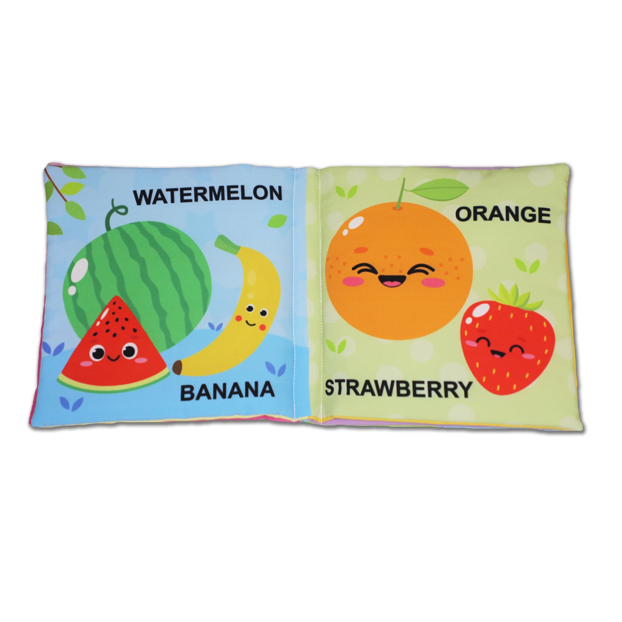 Dreamland Publications Baby My First Cloth Book Fruit and Vegetables with Squeaker and Crinkle Paper, Non-Toxic Early Educational Toy for Toddler, Infants - Distacart