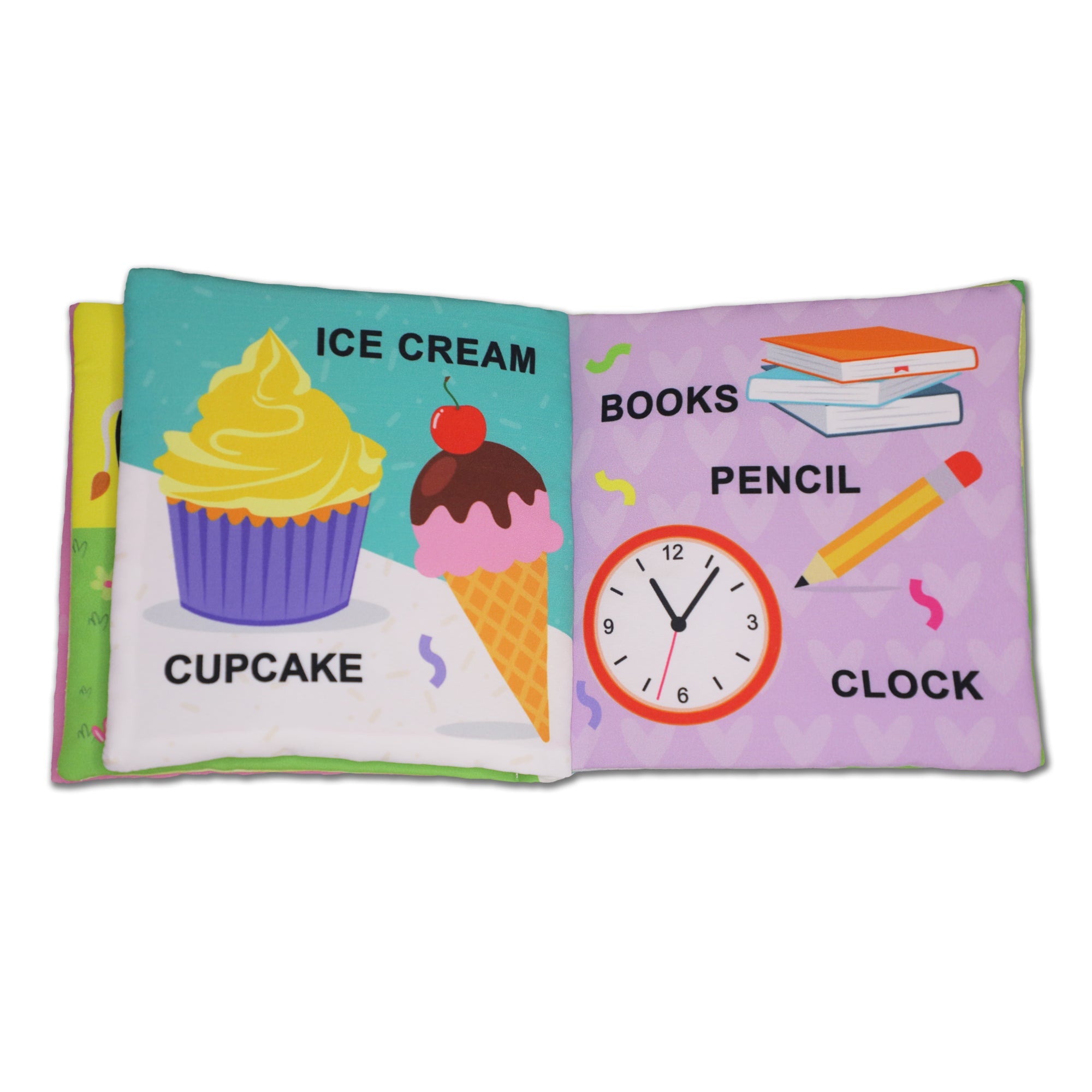 Dreamland Publications Baby My First Cloth Book First Words with Squeaker and Crinkle Paper, Non-Toxic Early Educational Toy for Toddler, Infants - Distacart