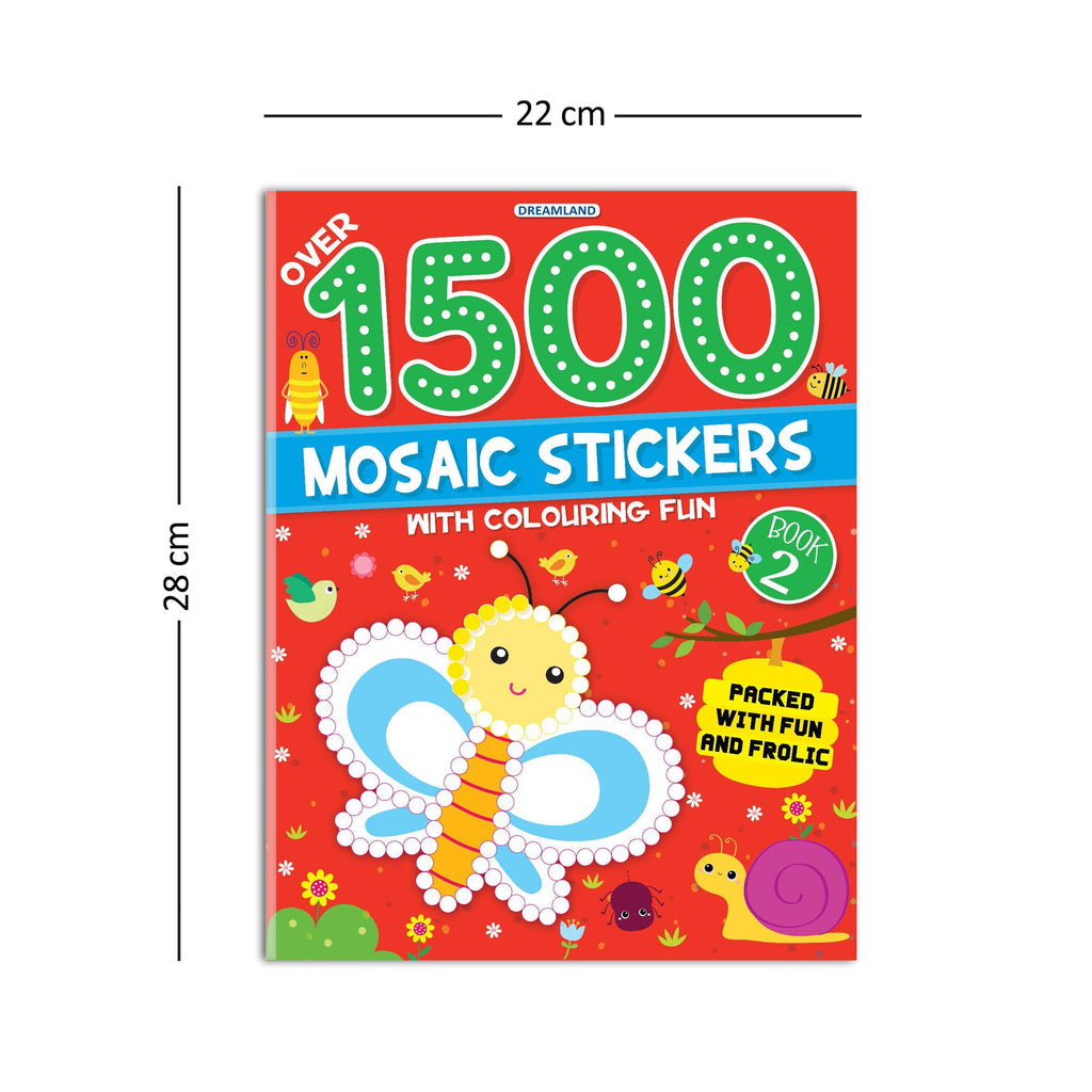 Dreamland Publications 1500 Mosaic Stickers Book 2 with Colouring Fun - Sticker Book for Kids Age 4 - 8 years - Distacart