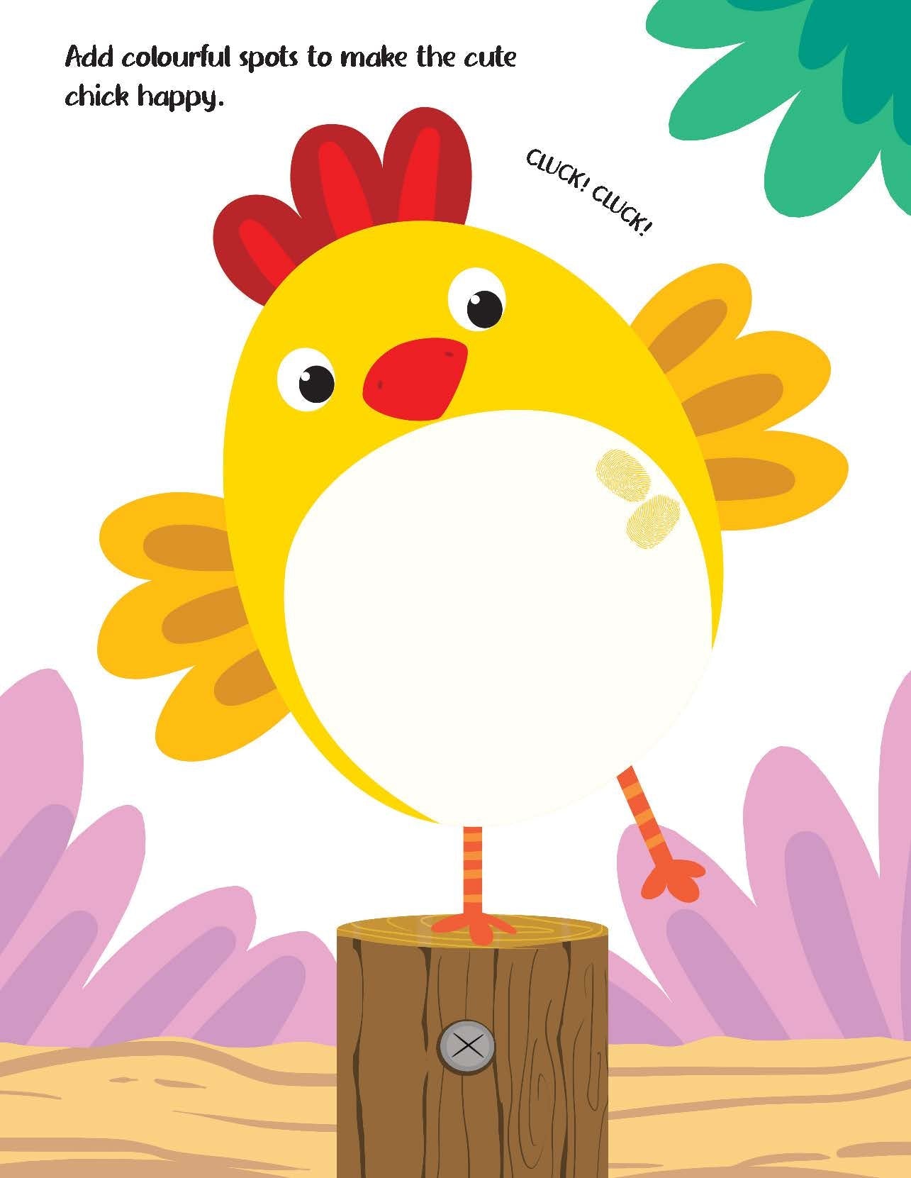 Dreamland Publications Fingerprint Art Activity Book for Children - Farm with Thumbprint Gadget - Distacart