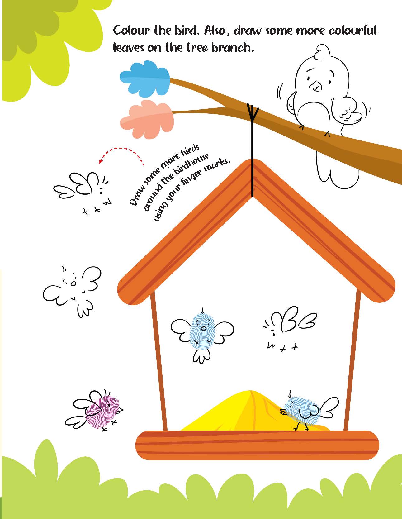 Dreamland Publications Fingerprint Art Activity Book for Children - Garden with Thumbprint Gadget - Distacart