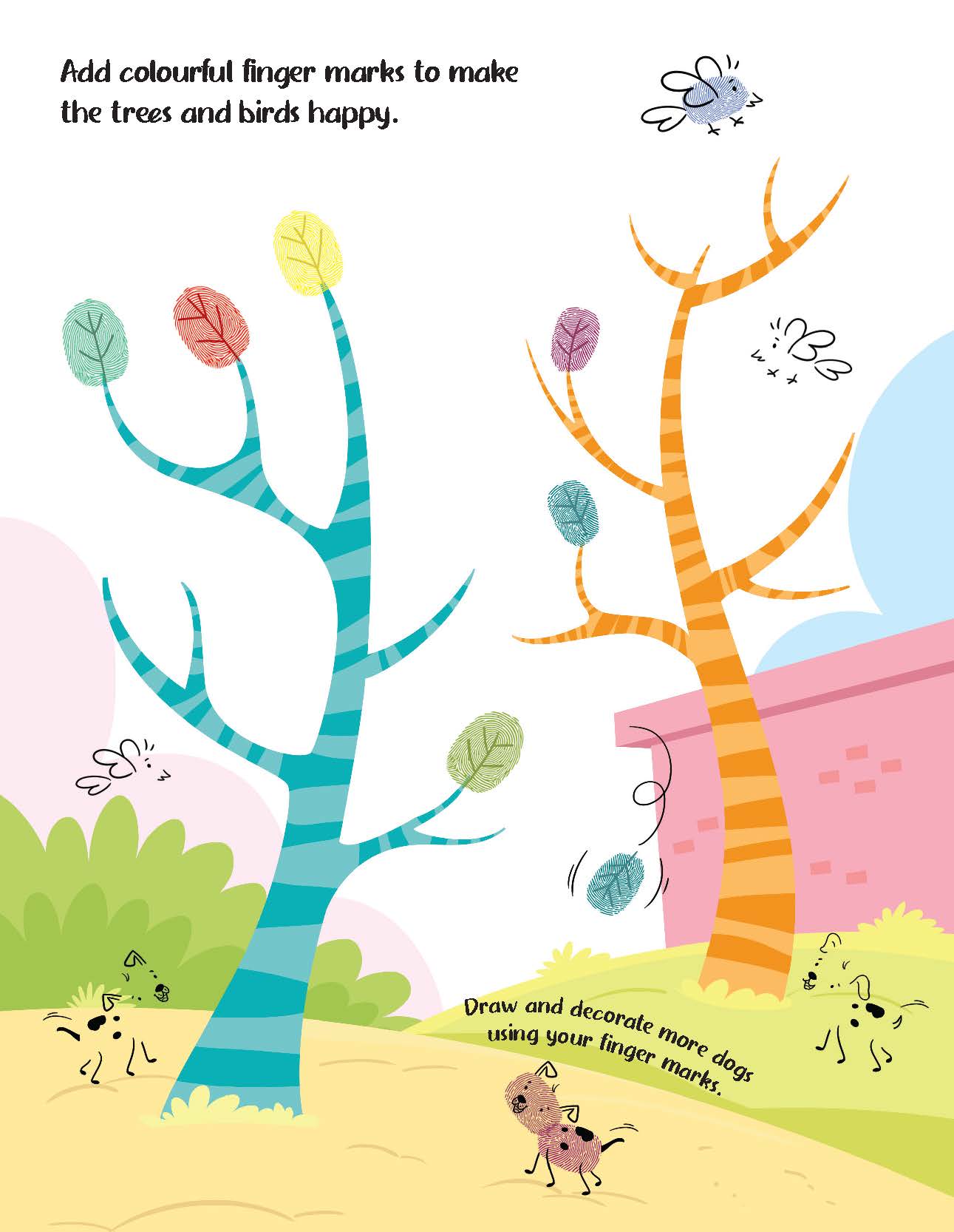 Dreamland Publications Fingerprint Art Activity Book for Children - Garden with Thumbprint Gadget - Distacart