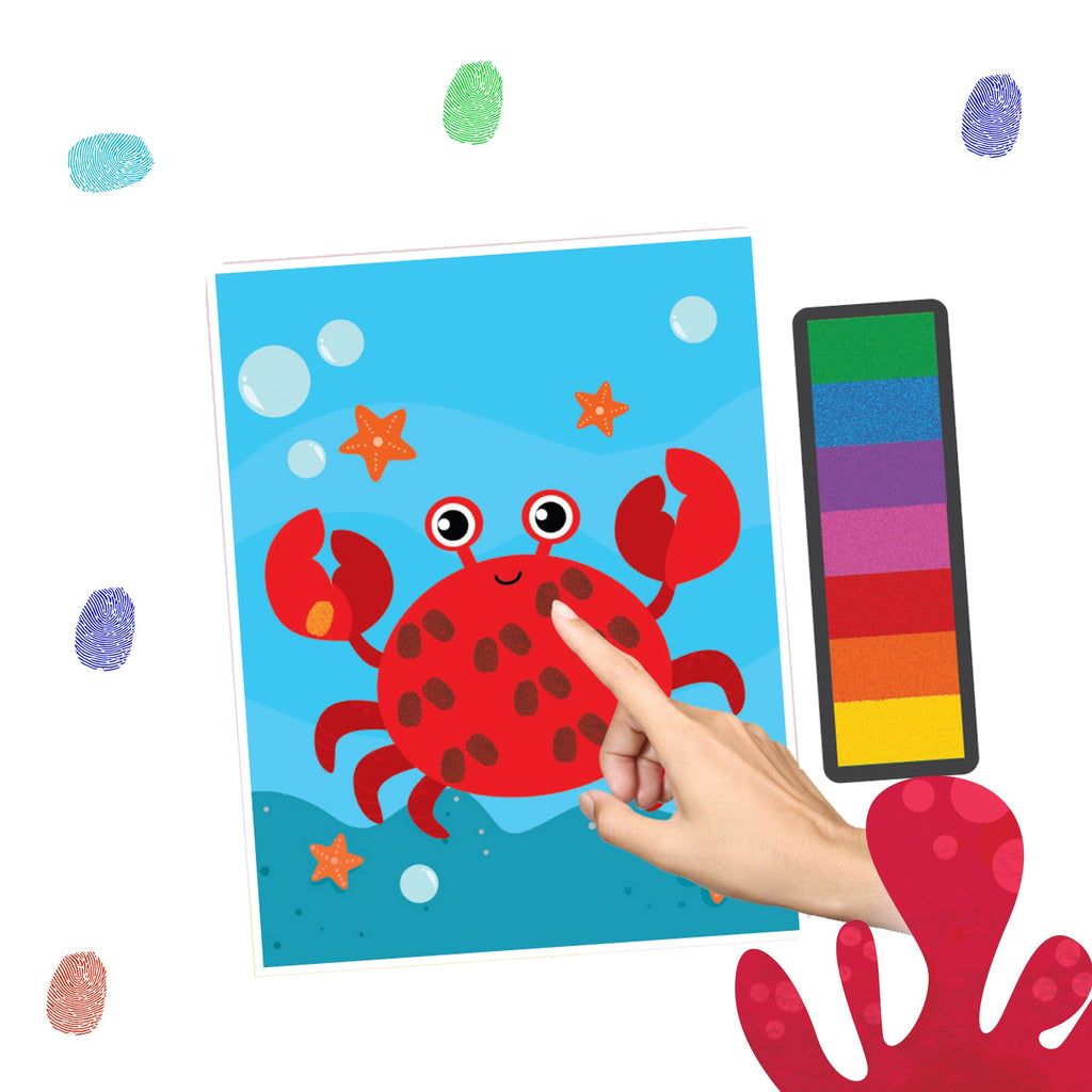 Dreamland Publications Fingerprint Art Activity Book for Children - Ocean with Thumbprint Gadget - Distacart