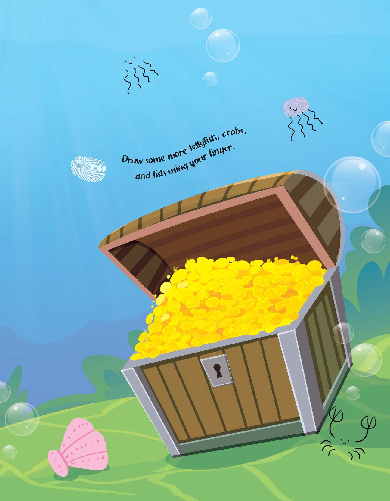 Dreamland Publications Fingerprint Art Activity Book for Children - Ocean with Thumbprint Gadget - Distacart