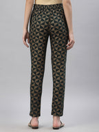 Juniper Women's Jadegreen Cotton flex Printed Straight Pant - Distacart