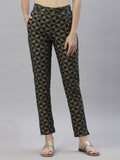 Juniper Women's Jadegreen Cotton flex Printed Straight Pant - Distacart