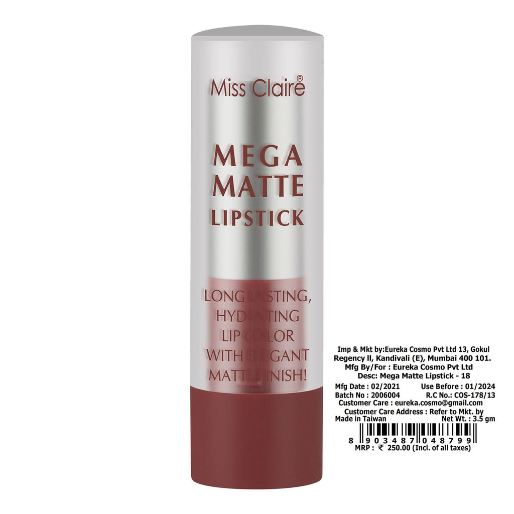 Miss Claire Mega Matte Lipstick - 18 - Distacart