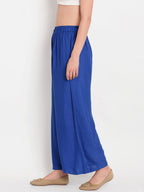 TAG 7 Women Blue Solid Palazzos