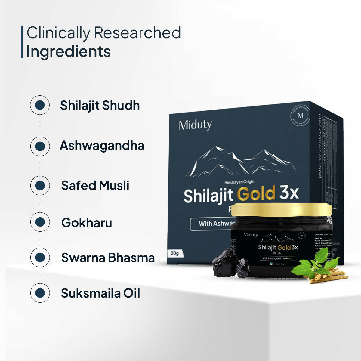 Miduty by Palak Notes SJ Gold 3X Resin with Ashwagandha and Gold