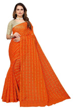 Vamika Orange Jari Work Chiffon Saree (GARVITA ORANGE) - Distacart
