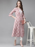 Juniper Womens Pink Cambric Double Layered Kurta - Distacart