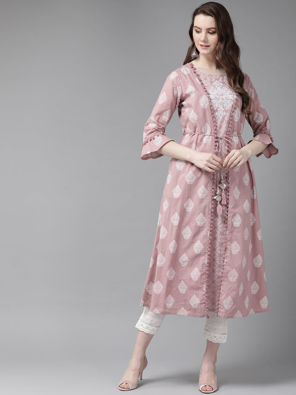 Juniper Womens Pink Cambric Double Layered Kurta - Distacart