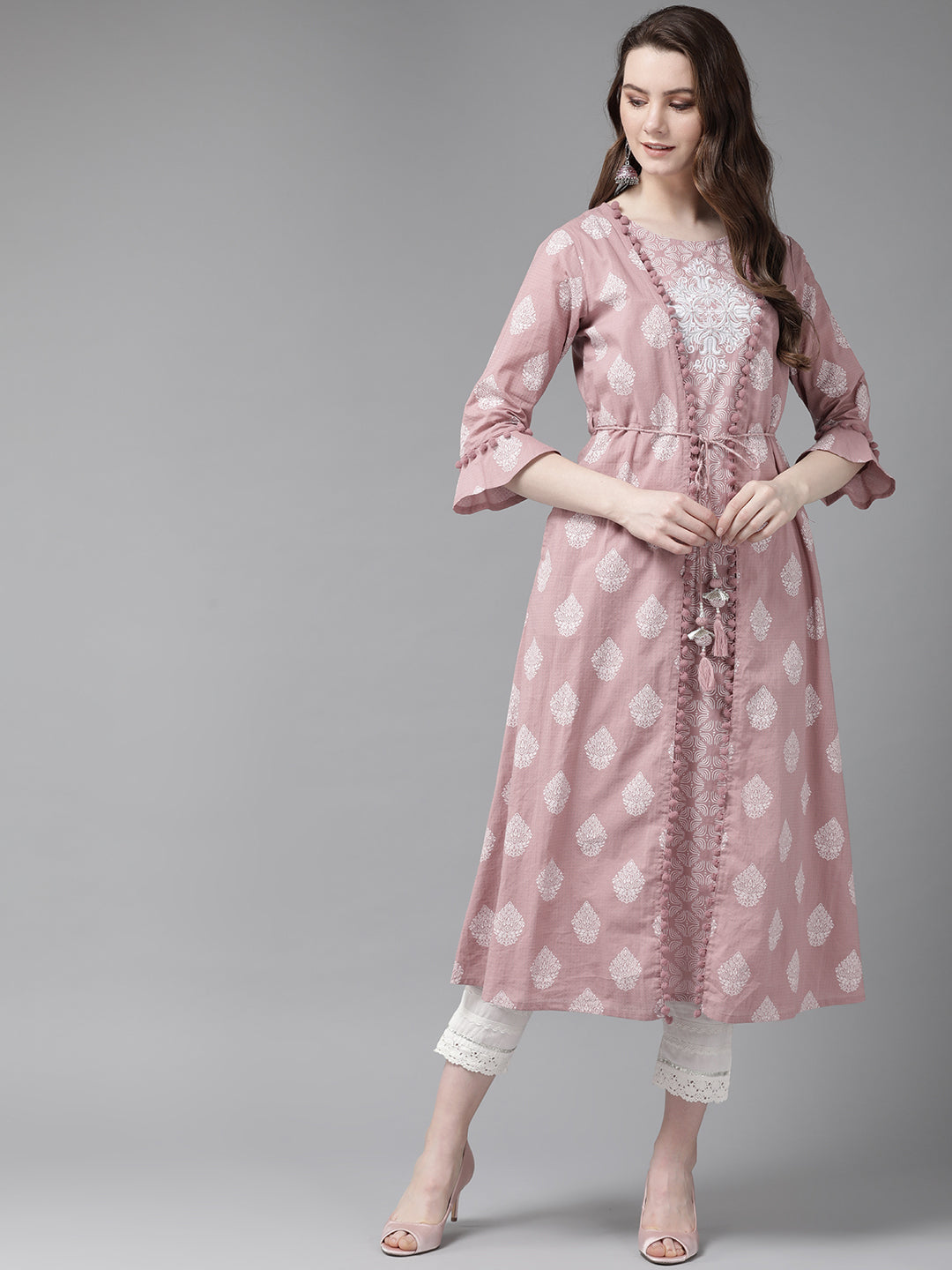 Juniper Womens Pink Cambric Double Layered Kurta - Distacart
