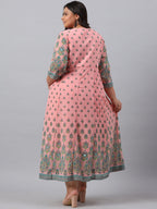 Juniper Women`s Pink Georgette Printed Flared Dress - Distacart