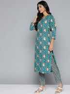 HERE&NOW Floral Printed Regular Kurta with Palazzos
