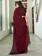 Tikhi Imli Solid Satin Saree - Distacart