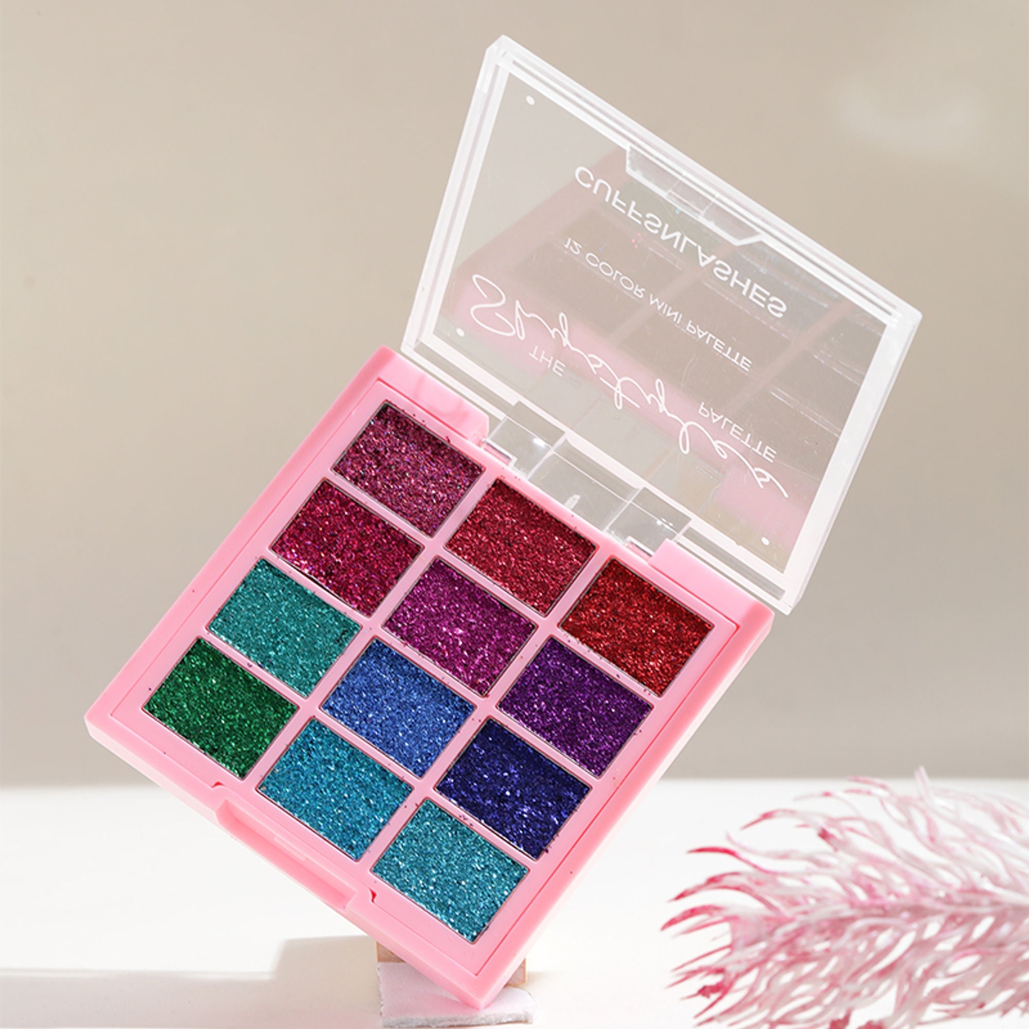 CUFFS N LASHES X The Shystyles Palette 12 Color Mini Palette - Glitter Heart 2 - Distacart