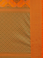 Saree Mall Yellow Silk Blend Patola Print Kanjeevaram Saree with Unstitched Blouse - Distacart