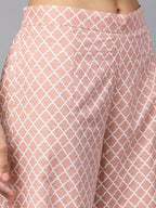 Aks Floral Printed Pure Cotton Straight Kurta With Palazzos & Dupatta