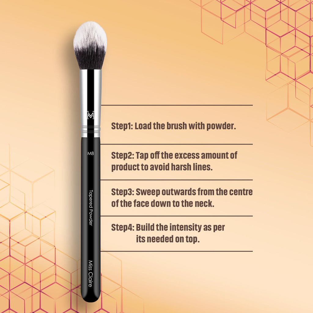 Miss Claire M8 - Tapered Powder (S) Brush - Chrome