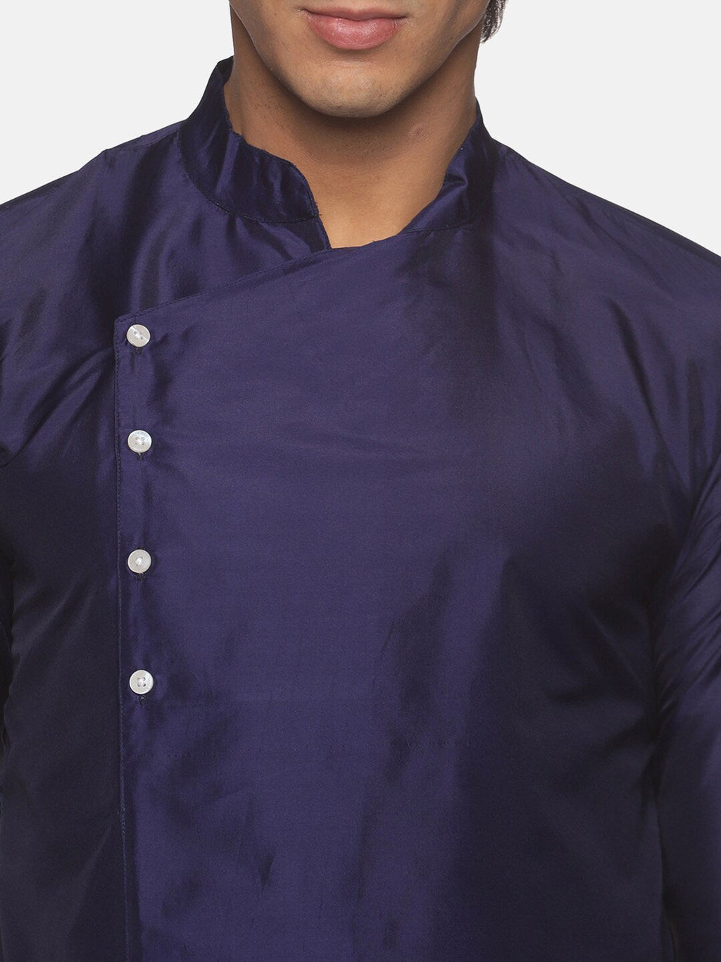 Sethukrishna Navy Blue Kurta with Pyjamas For Men - Distacart