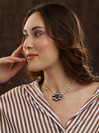 Flower Kundan Necklace - Ruby Raang