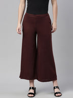 Souchii Women Brown Knitted Palazzos - Distacart