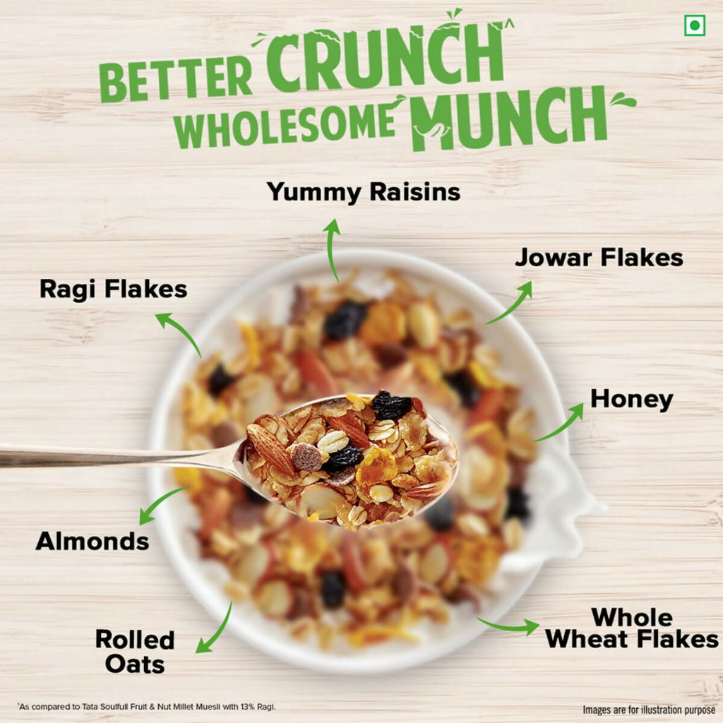 Tata Soulfull Millet Muesli Crunchy Breakfast Cereals - Distacart