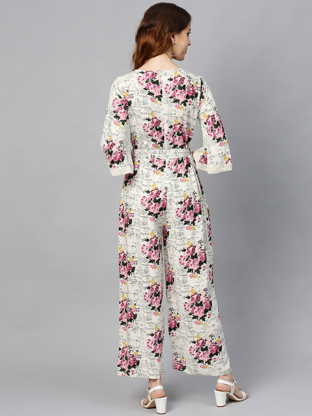 Juniper Women Offwhite Rayon Slub Printed Regular Jumpsuit - Distacart