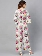 Juniper Women Offwhite Rayon Slub Printed Regular Jumpsuit - Distacart