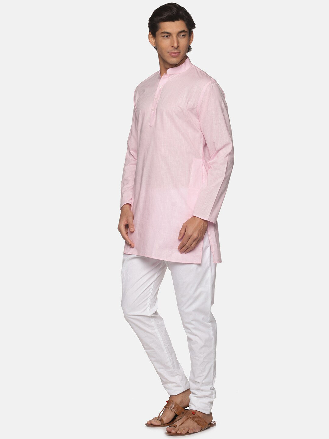 Sethukrishna Mens Pink Pure Cotton Kurta with Pyjamas - Distacart