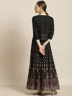 Juniper Women's Black Rayon Printed Flared Lehenga Choli Sets - Distacart