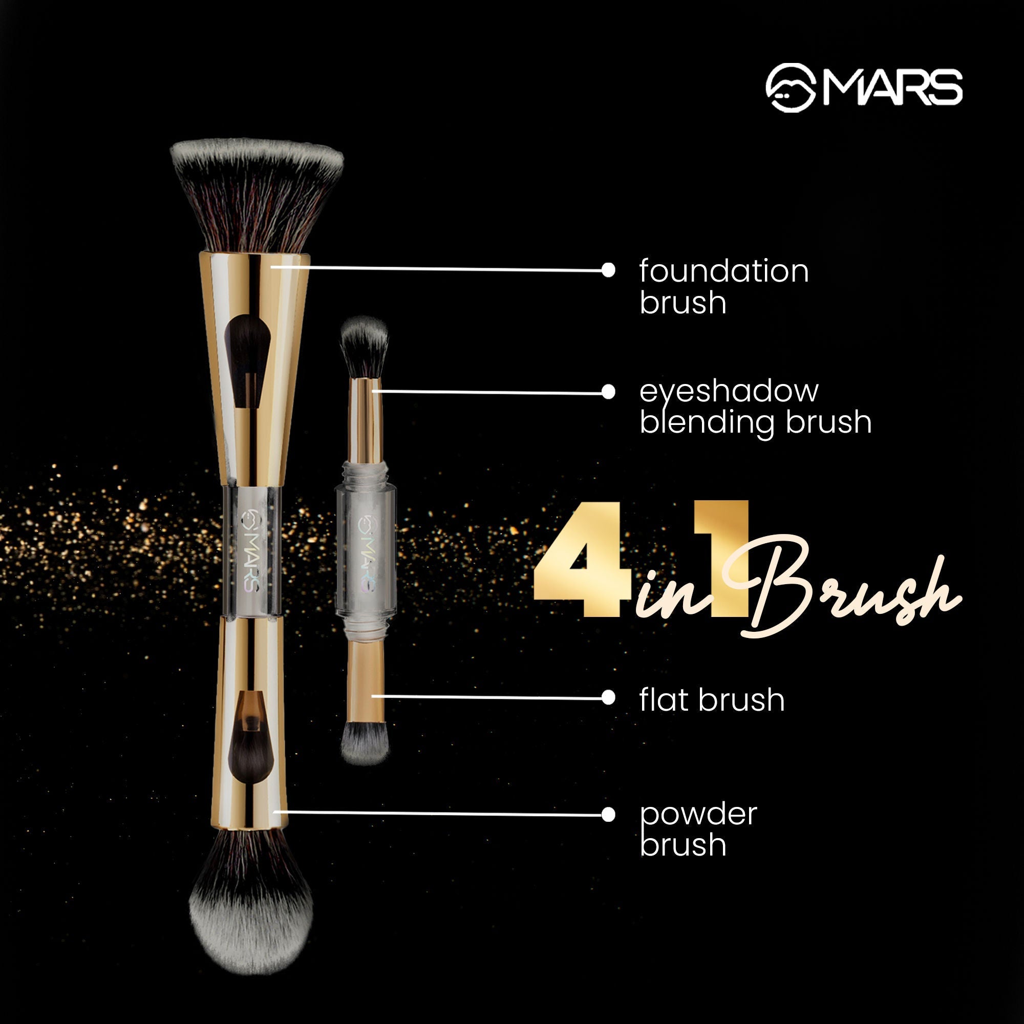 MARS Cosmetics 4 In 1 Travel Brush