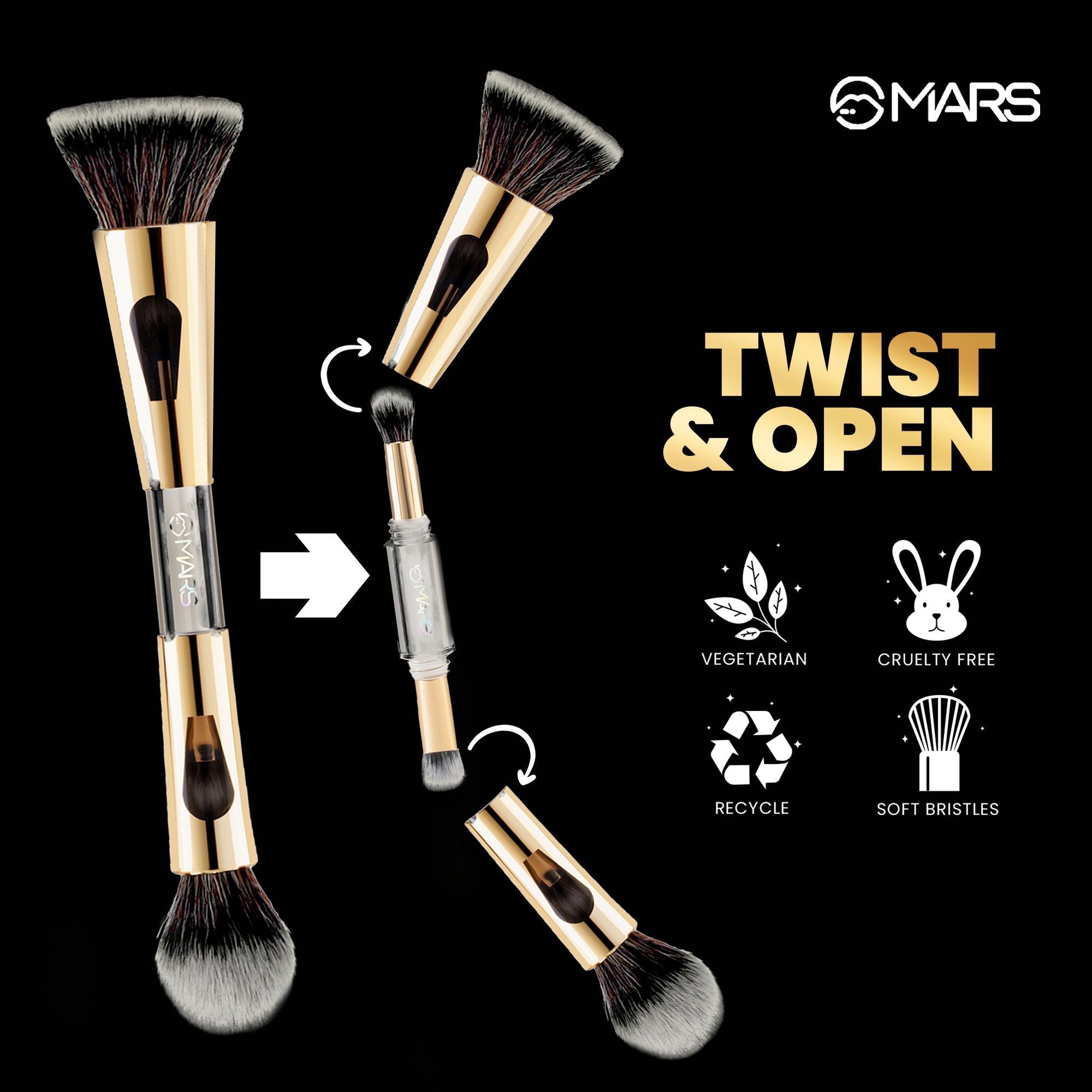 MARS Cosmetics 4 In 1 Travel Brush