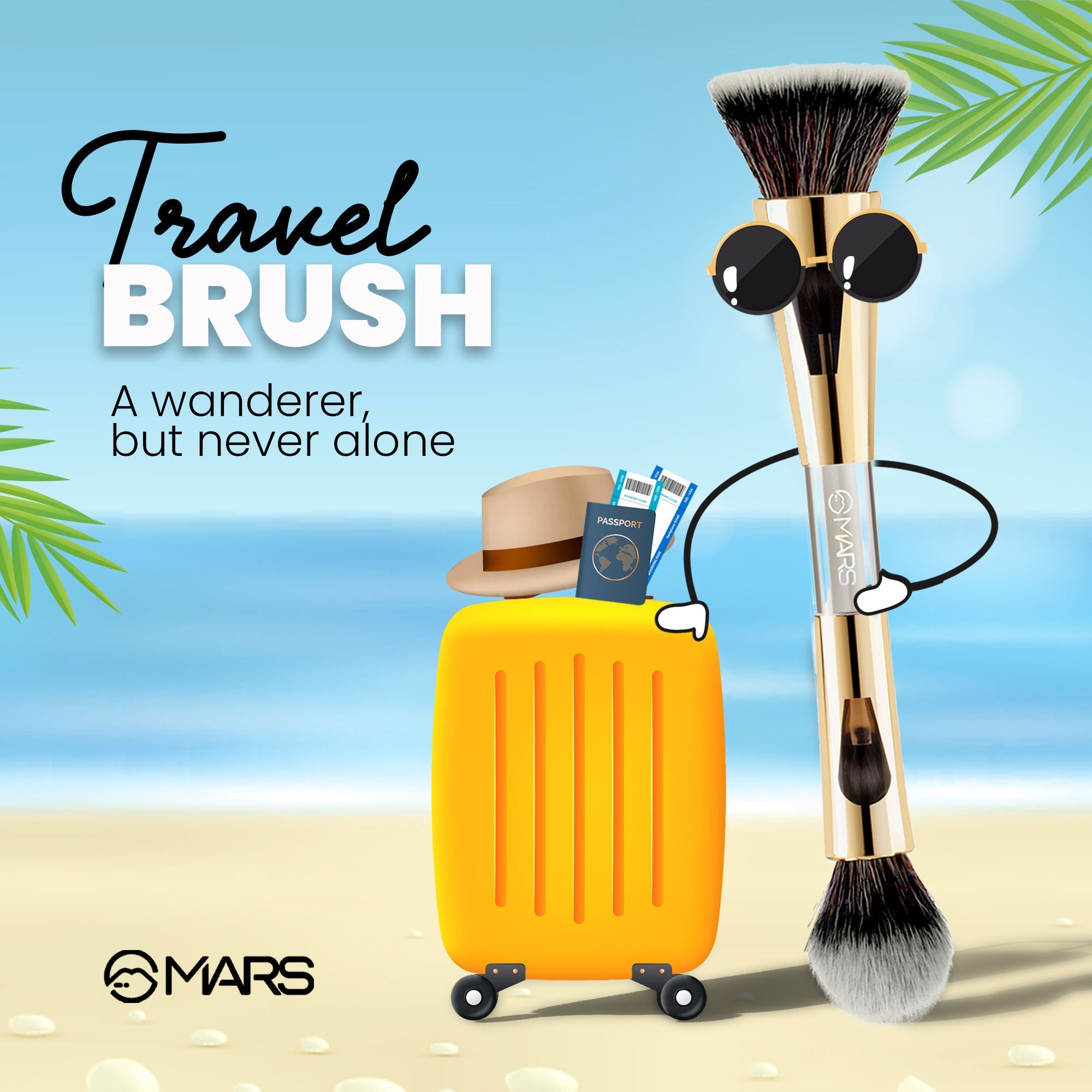 MARS Cosmetics 4 In 1 Travel Brush